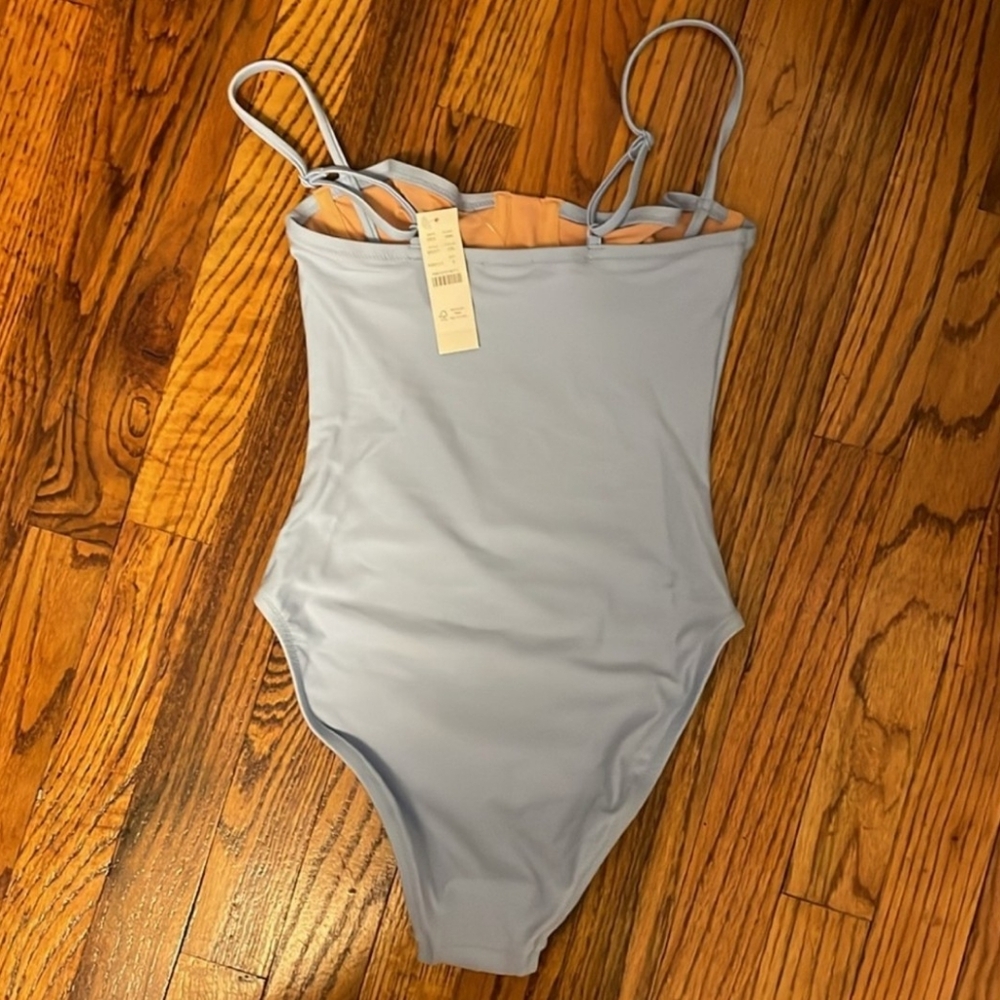 J. Crew Light Blue Heritage Balconette Underwire One Pc Swimsuit Sz4 NWT - Picture 9 of 9